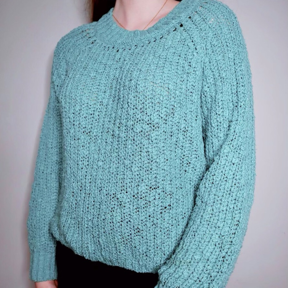 Aeropostale Turquoise Green Soft Knit Sweater